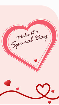 Red heart shape with text Make it a Special Day for greeting card