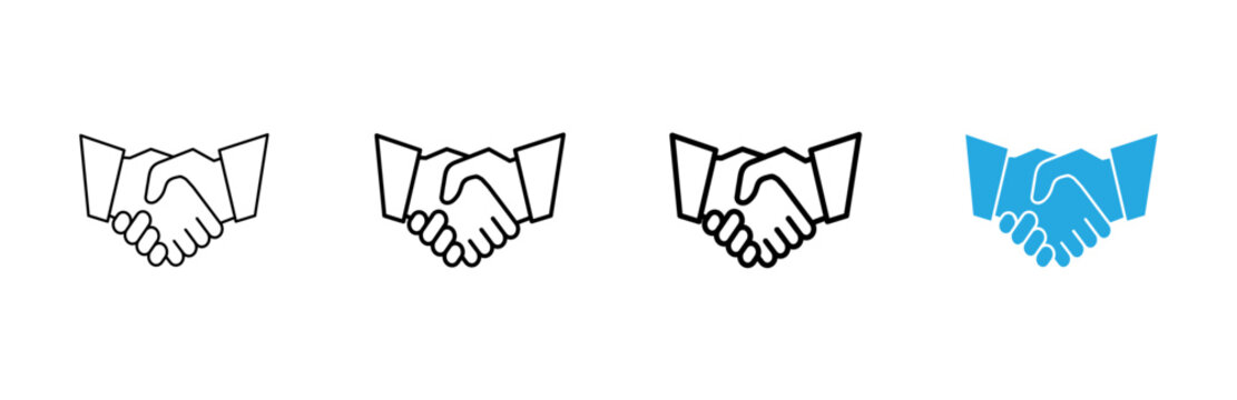 Handshake icon vector. business handshake sign and symbol. contact agreement