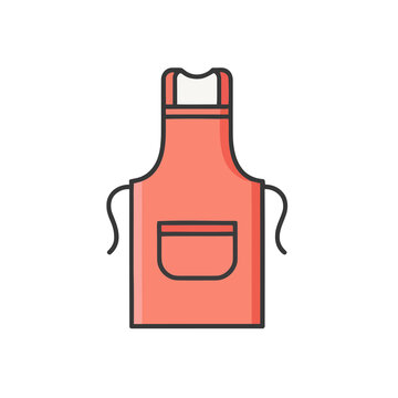 Coral apron with pocket icon