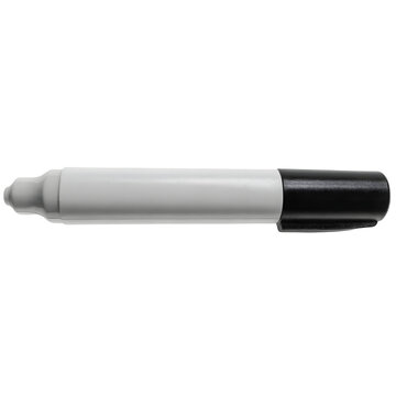 Black permanent marker pen with white casing as isolated element