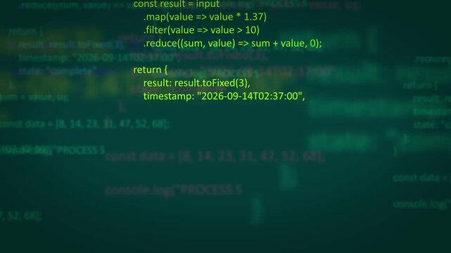 Abstract Light Green Coding Background with Dark Green Cyber Programming Code, Software Development Script, Data Processing, System Matrix, and Technology Interface Concept Video Loop