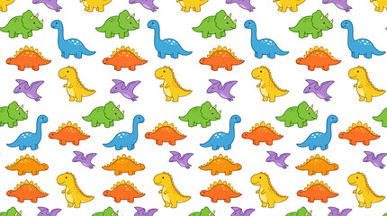Cute Dinosaur Pattern Isolated © Sedap