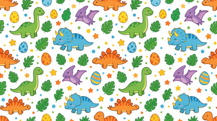 Cute Dinosaur Pattern Isolated © Sedap