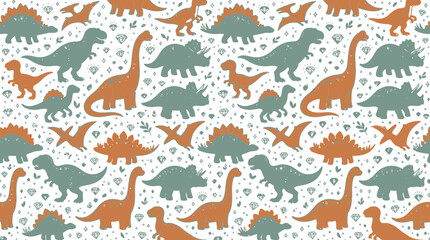 Cute Dinosaur Pattern Isolated © Sedap