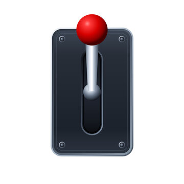 Industrial toggle switch lever with red knob