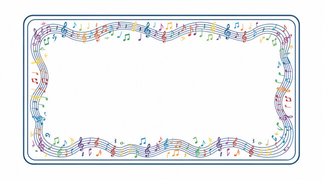 Musical notes border frame with copy space