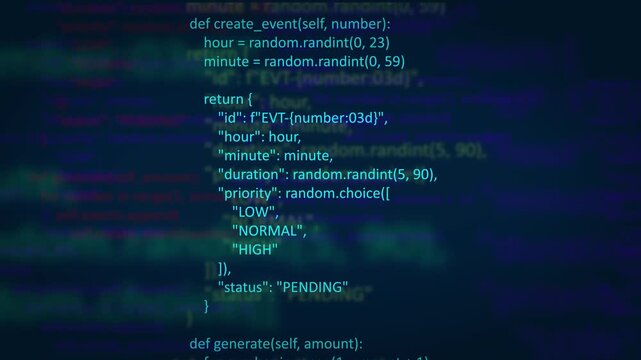 Software Development Code Scrolling and Typing on Computer Display