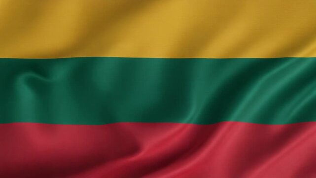 Waving Flag of Lithuania Satin Texture 4K Generative AI