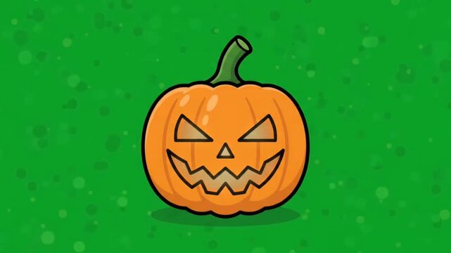 Cute Cartoon Pumpkin Jack O Lantern Halloween Green Screen