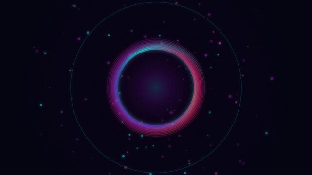 Circular energy pulse expands outward from a central point on a dark background