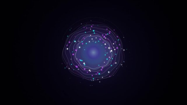 Geometric polygonal structure expands outward from a central point on a black background