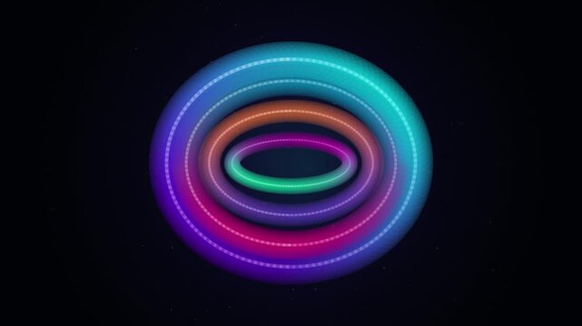 Concentric rings expand outward from a central point on a dark background expanding