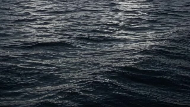 Dark Blue Ocean Wave Texture Across Rippled Water Surface Under Moody Natural Light Creating Calm Abstract Maritime Background With Layered Movement Subtle Reflection and Deep Sea Detail