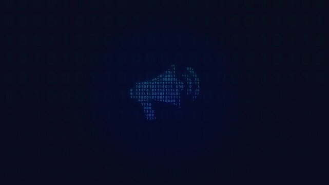 Megaphone Announcement and Marketing Communication Icon Animation on Dark Blue Background
