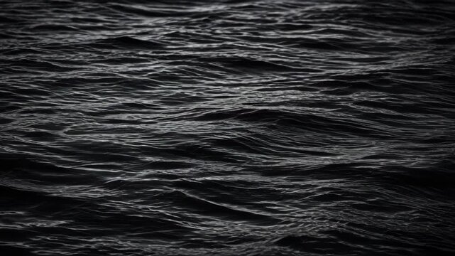 Dark Sea Surface Wave Water Texture Abstract Black Ripple Movement Creating Moody Ocean Background with Dramatic Low Light Patterns for Coastal Design and Atmospheric Visual Projects