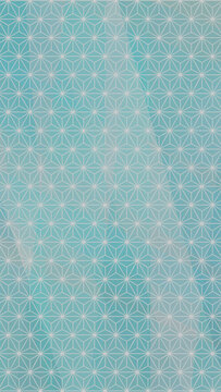 麻の葉模様 ブルーのグラデーション背景イラスト