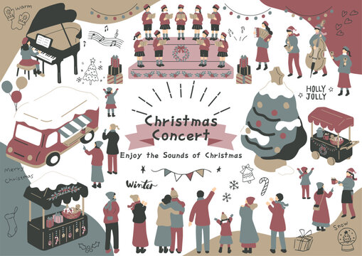 クリスマスコンサートを楽しむ人たち