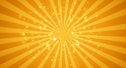 Fototapeta premium Glowing Golden Radiant Sunburst Background with Sparkling Light Particles