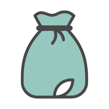 Light blue drawstring bag icon