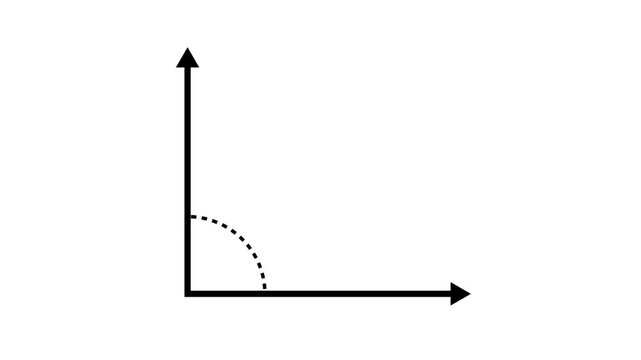 Right angle icon with dashed arc symbol