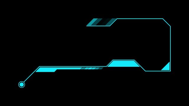 Futuristic hud digital callout title frame with blue glowing lines