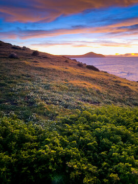Beautiful sunrise landscape on the Fleurieu Peninsula in South Australia with vibrant colours