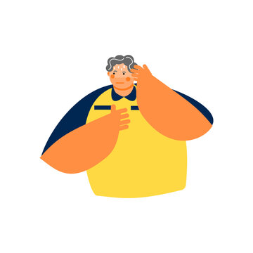 Patient Experiencing Dizziness and Cold Sweats Medical Vector Illustration