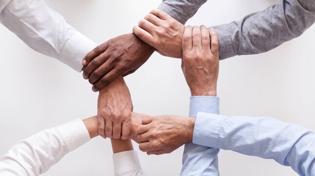 Diverse Business Team Stacking Hands Together in Unity