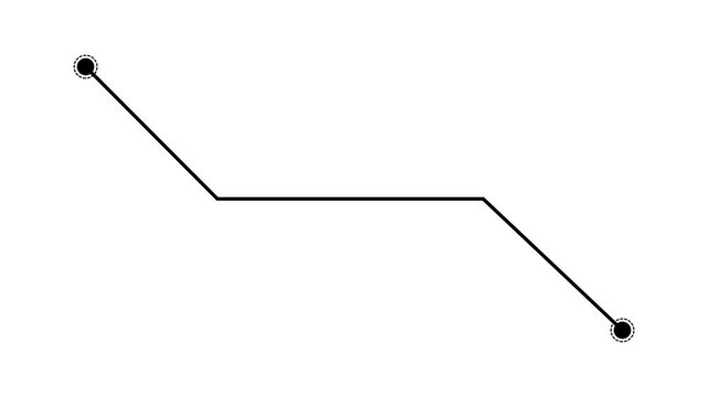 Abstract geometric line graph with two endpoints