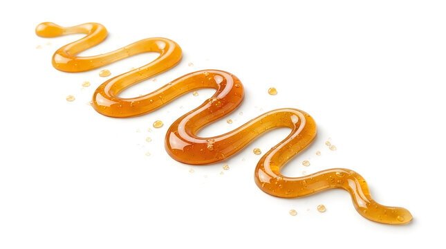 Cartoon caramel drizzle in elegant swirls