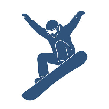 Snowboarder Indy Grab Vector Silhouette