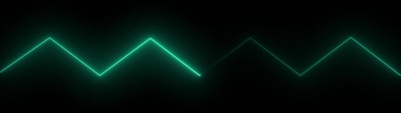 Neon green zigzag line glowing on dark background