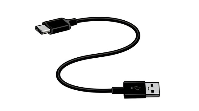 Usb to lightning cable connection black