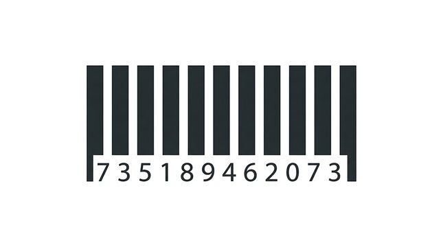 Detailed black barcode vector icon symbol