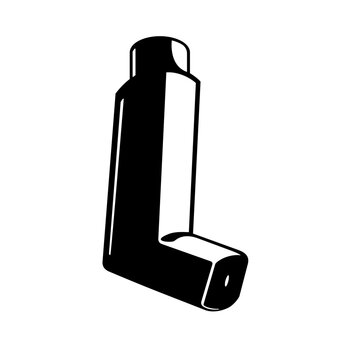 A stylised graphic of an asthma inhaler or asthma puffer vector