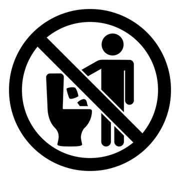 Do not flush or do not put in toilet warning sign vector
