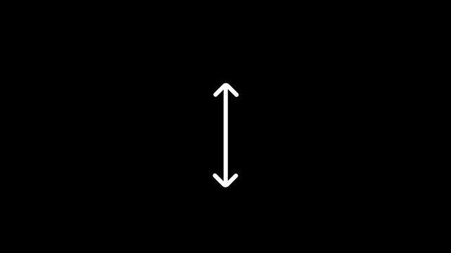 Double side indicator arrow animation. Left and right arrow icon motion graphics. two side arrow distance.