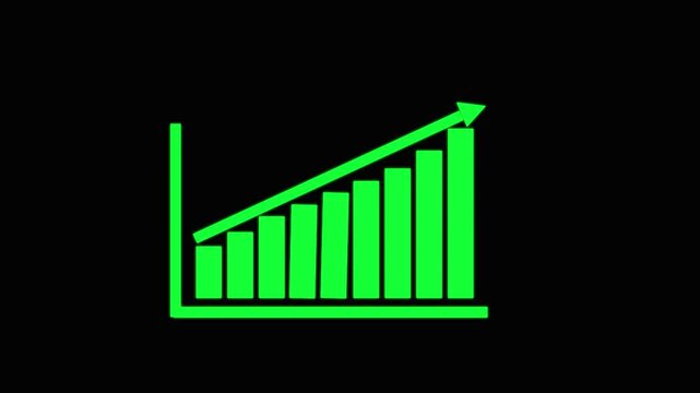 Corporate Success Animation Rising Arrow on Business Graph