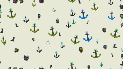 Anchors, Welding Masks, and Boots Pattern © Lemen