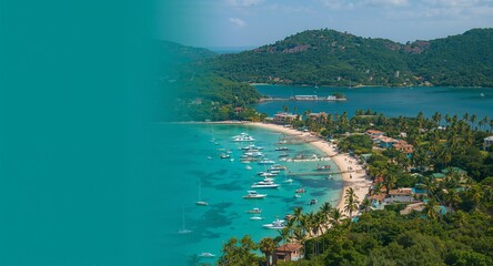 Obraz premium Eco conscious travel planning with carbon neutral itineraries and sustainable destination choices � great for eco-conscious travel and sustainable tourism designs