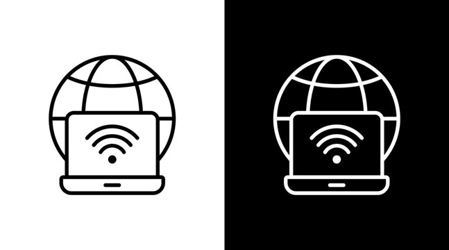 Internet With Icon Set Design