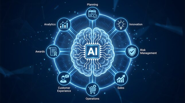 Artificial Intelligence Brain Concept Infographic