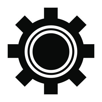 Black gear icon symbol cogwheel machinery