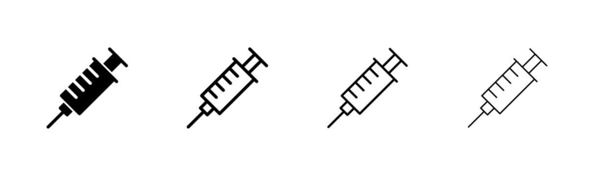Syringe icon logo design. injection sign and symbol.vaccine icon