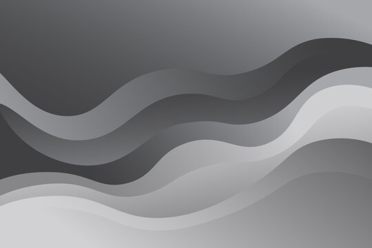 abstract background and gradient gray to black color,  wavy shapes. Vector design layout for business presentations, flyers, posters and invitations