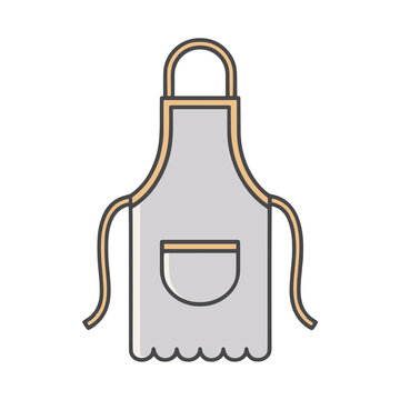 Illustration of a gray apron with a pocket