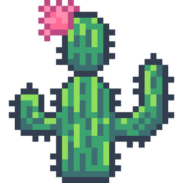 pixel art of cactus