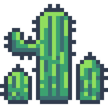 pixel art of cactus