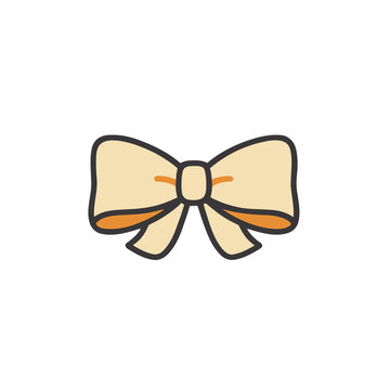 Simple bow illustration isolated on transparent background