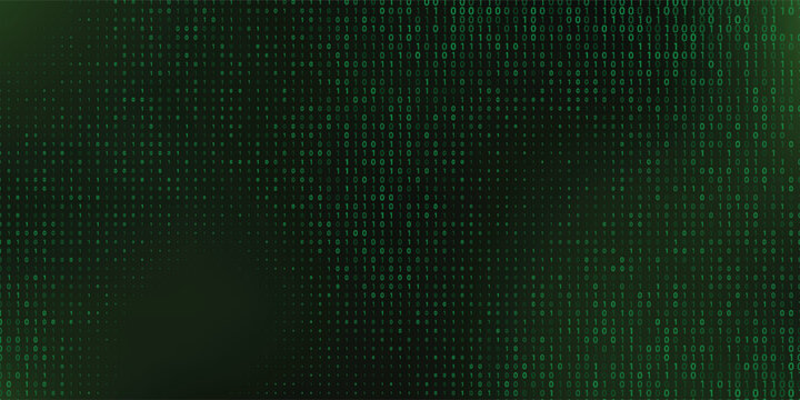 Modern Tech Wallpaper Featuring Golden Binary Matrix and Programming Symbols